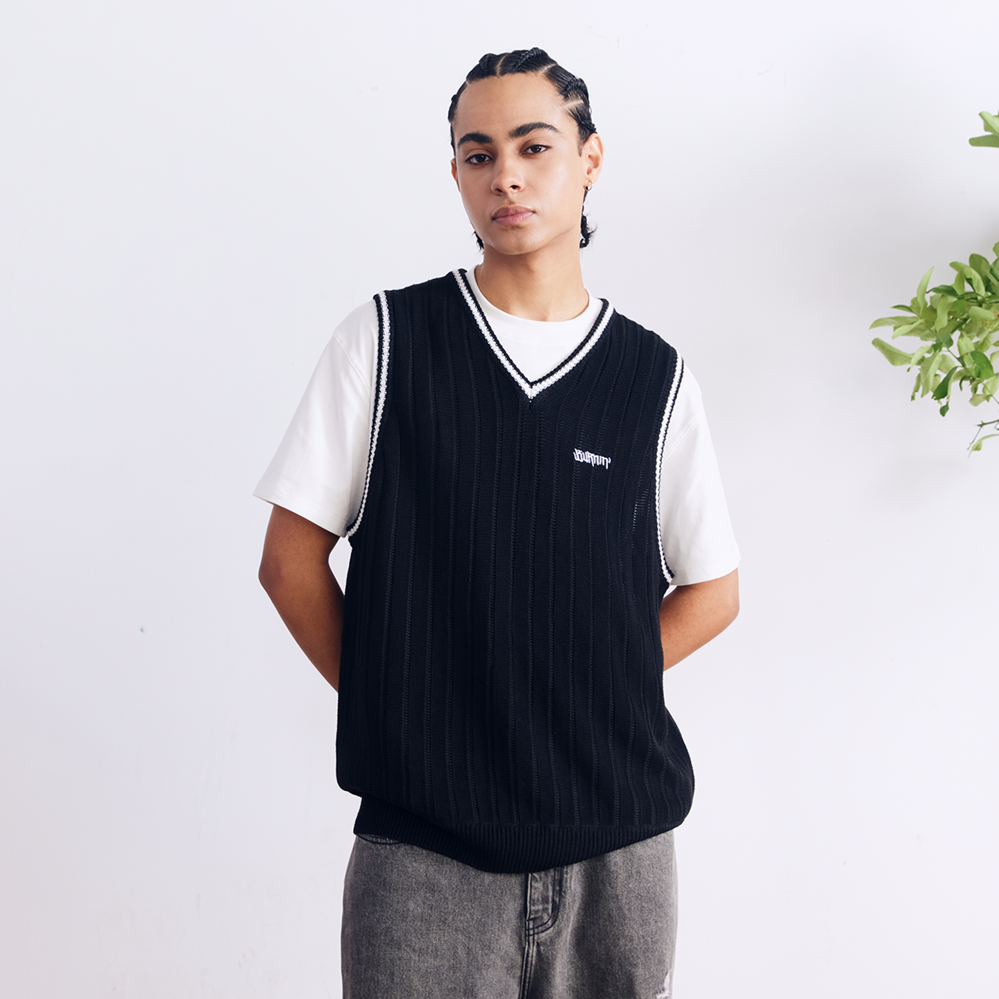 BURNIN* “97’series” v-neck custom knitted vest - PSYLOS 1, BURNIN* “97’series” v-neck custom knitted vest, T-Shirt, Burnin, PSYLOS 1